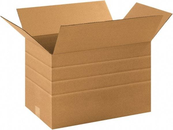 Made in USA - 12" Wide x 16" Long x 10" High Rectangle Multi-Depth Box - 1 Wall, Kraft (Color), 65 Lb Capacity - A1 Tooling