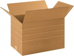 Made in USA - 12" Wide x 16" Long x 10" High Rectangle Multi-Depth Box - 1 Wall, Kraft (Color), 65 Lb Capacity - A1 Tooling