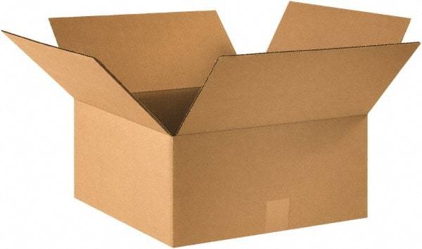 Made in USA - 15" Wide x 15" Long x 7" High Rectangle Corrugated Shipping Box - 1 Wall, Kraft (Color), 65 Lb Capacity - A1 Tooling