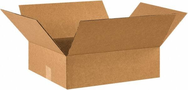 Made in USA - 12" Wide x 14" Long x 3" High Rectangle Corrugated Shipping Box - 1 Wall, Kraft (Color), 65 Lb Capacity - A1 Tooling