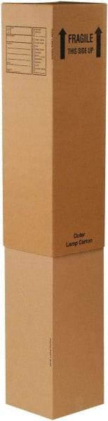 Made in USA - 12-5/16" Wide x 12-5/16" Long x 40" High Rectangle Moving Boxes - 1 Wall, Kraft (Color), 65 Lb Capacity - A1 Tooling