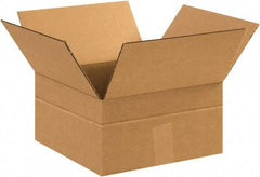 Made in USA - 12" Wide x 12" Long x 4" High Rectangle Multi-Depth Box - 1 Wall, Kraft (Color), 65 Lb Capacity - A1 Tooling