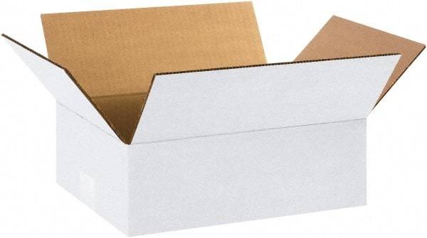 Made in USA - 9" Wide x 12" Long x 4" High Rectangle Corrugated Shipping Box - 1 Wall, White, 65 Lb Capacity - A1 Tooling