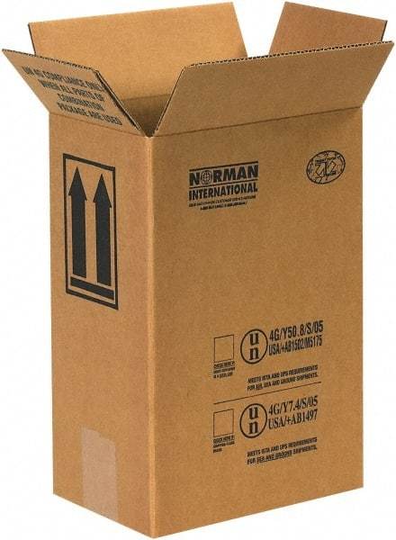 Made in USA - 5-11/16" Wide x 8-3/16" Long x 12-5/16" High Rectangle Corrugated Shipping Box - 1 Wall, Kraft (Color), 95 Lb Capacity - A1 Tooling