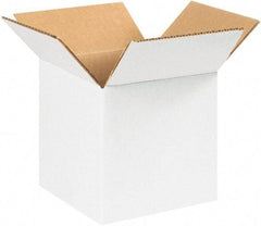 Made in USA - 6" Wide x 6" Long x 6" High Square Corrugated Shipping Box - 1 Wall, White, 65 Lb Capacity - A1 Tooling