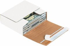 Made in USA - 5-1/16" Wide x 5-3/4" Long x 1-3/4" High Square Multi-Media Mailers - 1 Wall, White - A1 Tooling