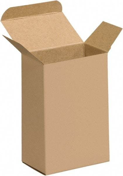 Made in USA - 1-3/4" Wide x 2-1/2" Long x 4" High Rectangle Chipboard Box - 1 Wall, Kraft (Color) - A1 Tooling