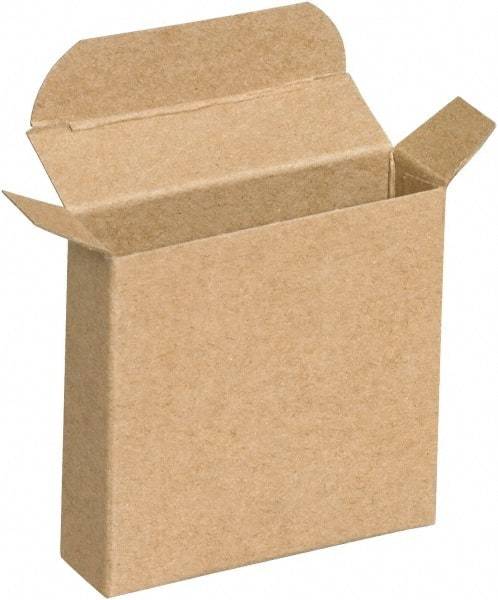 Made in USA - 1" Wide x 3-1/4" Long x 3-1/4" High Rectangle Chipboard Box - 1 Wall, Kraft (Color) - A1 Tooling