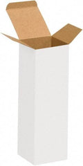 Made in USA - 2" Wide x 2" Long x 7" High Rectangle Chipboard Box - 1 Wall, White - A1 Tooling