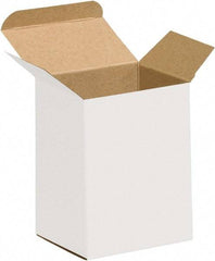 Made in USA - 1-1/4" Wide x 2" Long x 3" High Rectangle Chipboard Box - 1 Wall, White - A1 Tooling