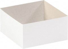 Made in USA - 6" Wide x 6" Long x 3" High Rectangle Chipboard Box - 1 Wall, White - A1 Tooling