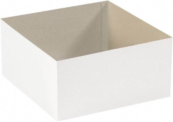 Made in USA - 12" Wide x 19" Long x 6" High Rectangle Chipboard Box - 1 Wall, White - A1 Tooling