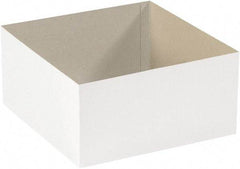 Made in USA - 12" Wide x 12" Long x 6" High Rectangle Chipboard Box - 1 Wall, White - A1 Tooling