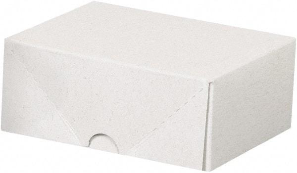 Made in USA - 3-1/2" Wide x 4-3/4" Long x 2" High Rectangle Chipboard Box - 1 Wall, White - A1 Tooling