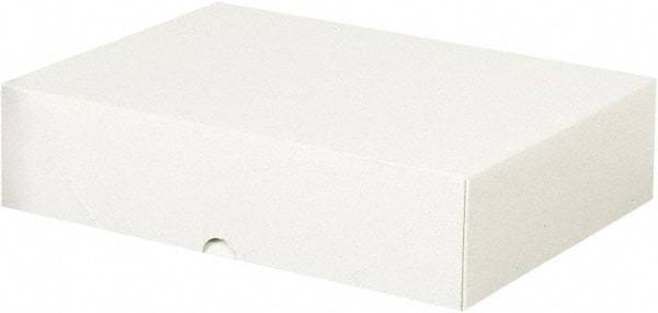 Made in USA - 12" Wide x 8-5/8" Long x 3" High Rectangle Chipboard Box - 1 Wall, White - A1 Tooling