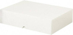 Made in USA - 12" Wide x 8-5/8" Long x 3" High Rectangle Chipboard Box - 1 Wall, White - A1 Tooling