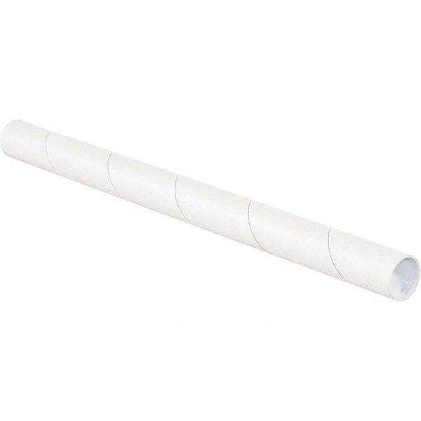 Made in USA - 1-1/2" Diam x 6" Long Round White Mailing Tubes - 1 Wall, White - A1 Tooling