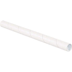 Made in USA - 1-1/2" Diam x 6" Long Round White Mailing Tubes - 1 Wall, White - A1 Tooling