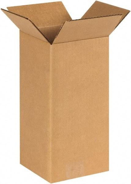 Made in USA - 6" Wide x 6" Long x 12" High Rectangle Corrugated Shipping Box - 1 Wall, Kraft (Color), 65 Lb Capacity - A1 Tooling