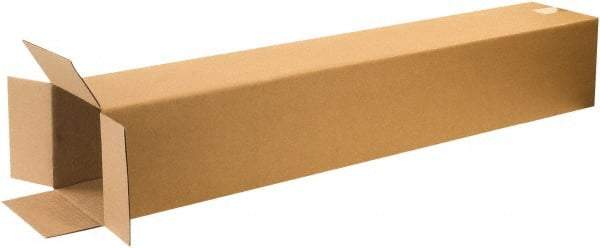 Made in USA - 8" Wide x 8" Long x 48" High Rectangle Corrugated Shipping Box - 1 Wall, Kraft (Color), 65 Lb Capacity - A1 Tooling