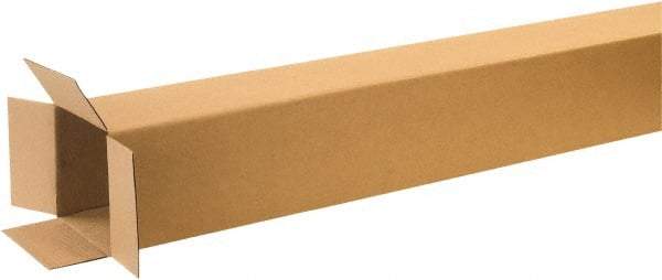 Made in USA - 8" Wide x 8" Long x 60" High Rectangle Corrugated Shipping Box - 1 Wall, Kraft (Color), 65 Lb Capacity - A1 Tooling