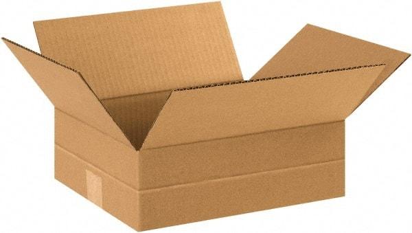 Made in USA - 10" Wide x 12" Long x 4" High Rectangle Multi-Depth Box - 1 Wall, Kraft (Color), 65 Lb Capacity - A1 Tooling