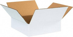 Made in USA - 12" Wide x 12" Long x 4" High Rectangle Corrugated Shipping Box - 1 Wall, White, 65 Lb Capacity - A1 Tooling