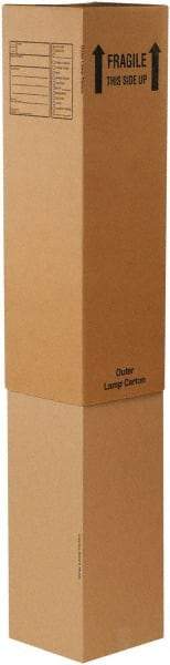 Made in USA - 12" Wide x 12" Long x 46" High Square Moving Boxes - 1 Wall, Kraft (Color), 65 Lb Capacity - A1 Tooling