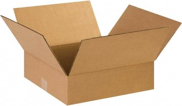 Made in USA - 14" Wide x 14" Long x 3" High Rectangle Corrugated Shipping Box - 1 Wall, Kraft (Color), 65 Lb Capacity - A1 Tooling