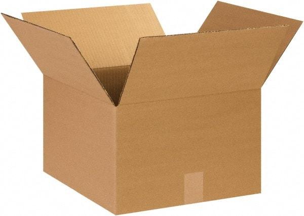 Made in USA - 14" Wide x 14" Long x 9" High Rectangle Corrugated Shipping Box - 1 Wall, Kraft (Color), 65 Lb Capacity - A1 Tooling