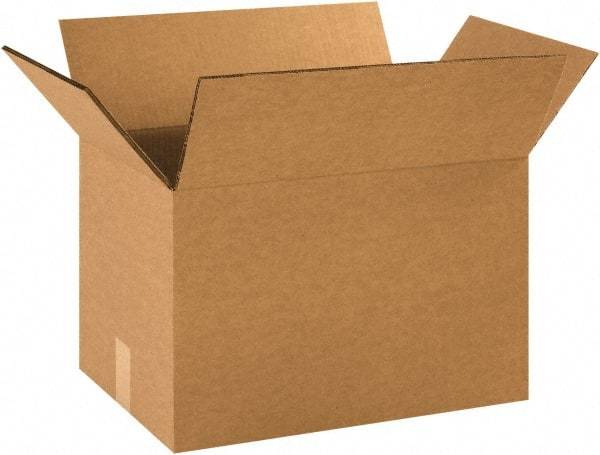 Made in USA - 12" Wide x 18" Long x 12" High Rectangle Heavy Duty Corrugated Box - 1 Wall, Kraft (Color), 95 Lb Capacity - A1 Tooling