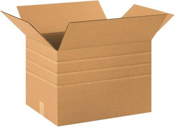 Made in USA - 12" Wide x 20" Long x 12" High Rectangle Multi-Depth Box - 1 Wall, Kraft (Color), 65 Lb Capacity - A1 Tooling