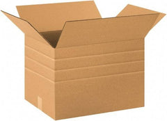 Made in USA - 12" Wide x 20" Long x 12" High Rectangle Multi-Depth Box - 1 Wall, Kraft (Color), 65 Lb Capacity - A1 Tooling