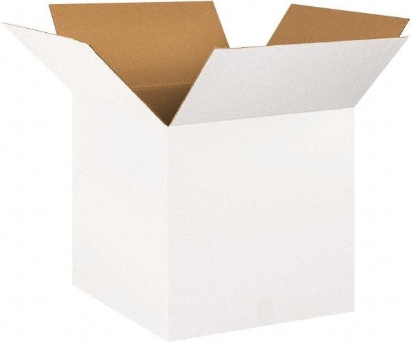 Made in USA - 20" Wide x 20" Long x 20" High Square Corrugated Shipping Box - 1 Wall, White, 65 Lb Capacity - A1 Tooling