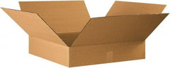 Made in USA - 22" Wide x 22" Long x 4" High Rectangle Corrugated Shipping Box - 1 Wall, Kraft (Color), 65 Lb Capacity - A1 Tooling