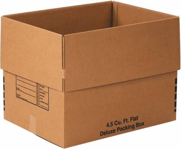 Made in USA - 18" Wide x 24" Long x 18" High Rectangle Moving Boxes - 1 Wall, Kraft (Color), 65 Lb Capacity - A1 Tooling