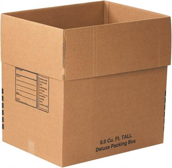 Made in USA - 18" Wide x 24" Long x 24" High Rectangle Moving Boxes - 1 Wall, Kraft (Color), 65 Lb Capacity - A1 Tooling