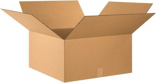 Made in USA - 24" Wide x 24" Long x 12" High Rectangle Corrugated Shipping Box - 1 Wall, Kraft (Color), 65 Lb Capacity - A1 Tooling