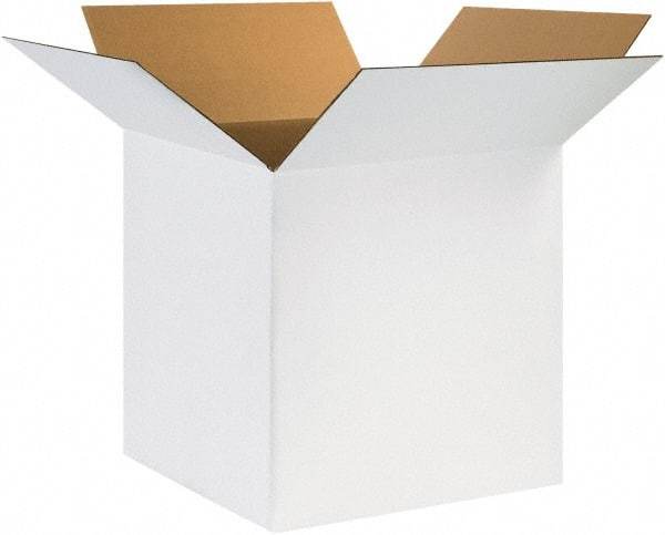 Made in USA - 24" Wide x 24" Long x 24" High Square Corrugated Shipping Box - 1 Wall, White, 65 Lb Capacity - A1 Tooling