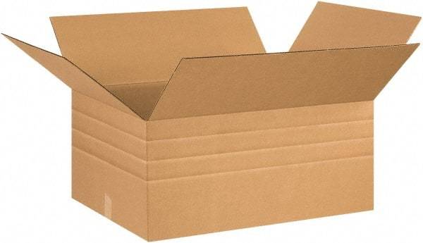 Made in USA - 20" Wide x 26" Long x 12" High Rectangle Multi-Depth Box - 1 Wall, Kraft (Color), 65 Lb Capacity - A1 Tooling