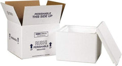 Made in USA - 9-1/2" Wide x 9-1/2" Long x 7" High Rectangle Insulated Box - 1 Wall, White - A1 Tooling