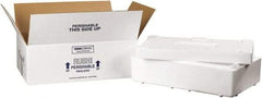 Made in USA - 11-1/2" Wide x 19-1/2" Long x 4-1/8" High Rectangle Insulated Box - 1 Wall, White - A1 Tooling