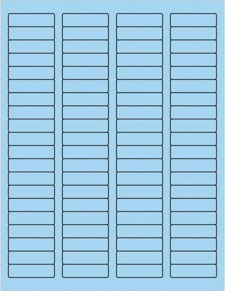 Made in USA - 1-3/4" Long, Pastel Blue Paper Laser Label - For Laser Printers - A1 Tooling