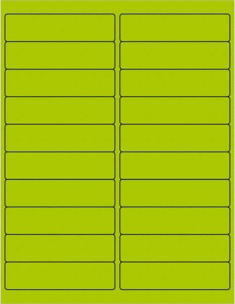 Tape Logic - 4" Long, Fluorescent Green Paper Laser Label - For Laser Printers - A1 Tooling