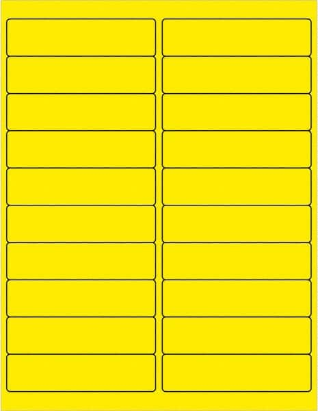 Tape Logic - 4" Long, Fluorescent Yellow Paper Laser Label - For Laser Printers - A1 Tooling