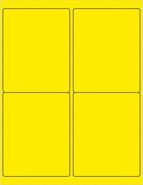 Tape Logic - 5" Long, Fluorescent Yellow Paper Laser Label - For Laser Printers - A1 Tooling