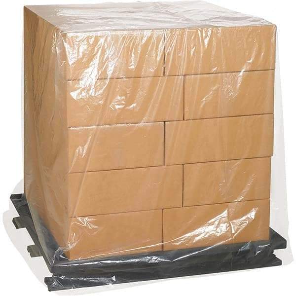 Made in USA - 48" Long x 52" Wide x 88" High Pallet Cover - Clear, Case, 50 Piece - A1 Tooling