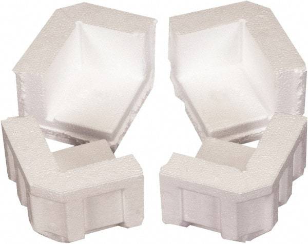 Made in USA - 4-3/4" Long x 4" Wide x 3-1/4" High x 1-1/4" Thick Corner - White, Roll - A1 Tooling