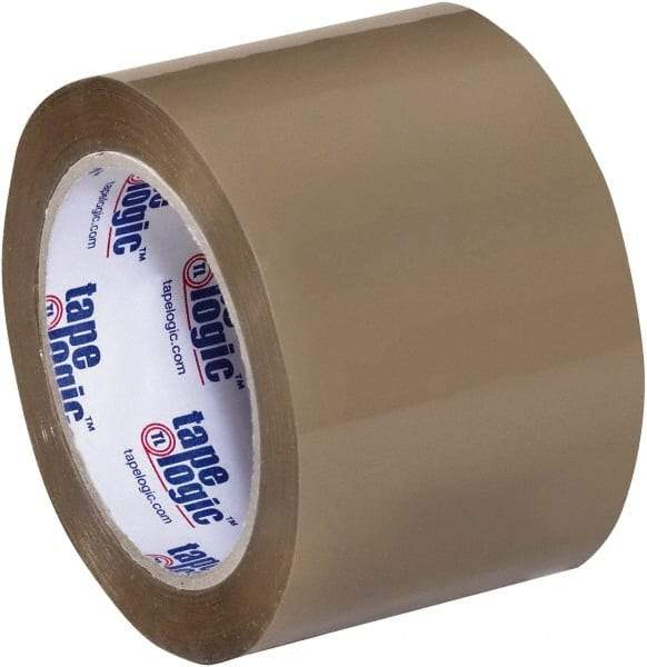 Tape Logic - 3" x 55 Yd Tan Acrylic Adhesive Packaging Tape - Polypropylene Film Backing, 3.5 mil Thick, 33.7 Lb Tensile Strength - A1 Tooling