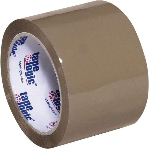 Tape Logic - 3" x 55 Yd Tan Acrylic Adhesive Packaging Tape - Polypropylene Film Backing, 2.6 mil Thick, 24.7 Lb Tensile Strength - A1 Tooling